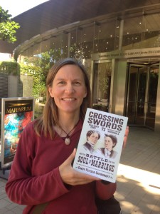 Author Cindy Safronoff at entrance to Mary Baker Eddy Library