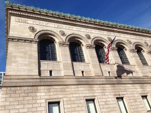 Boston Public Library central branch in Boston MA which houses Victoria Woodhull archive