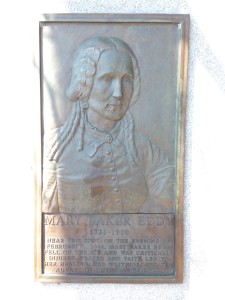 Commemorative plaque for Mary Baker Eddy