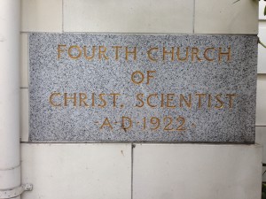 Church corner-stone, laid around Oct 30, anniversary of publishing of Mary Baker Eddy's book, and close to Reformation Day Protestant holiday